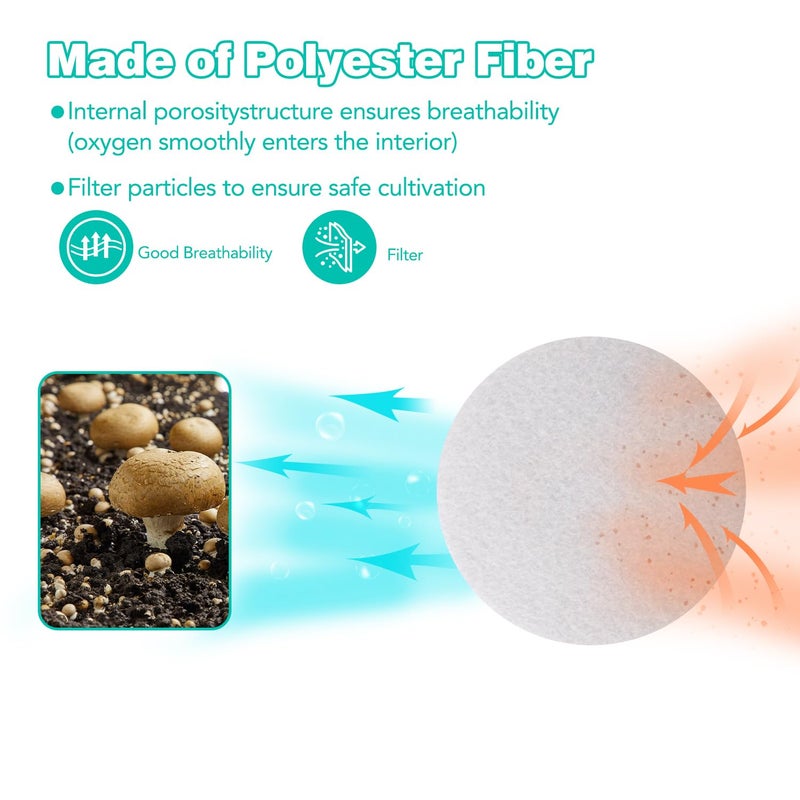 MOFOGDR Store 24 PCS Monotub Adhesive Filter Disks 3 MM Thickness OD 2.95" Replacement Filter Pads Mushroom Growing Supplies - Image 4